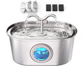 Stainless Steel Cat Water Fountain, 108oz/3.2L Pet Water Fountain for Cats Indoor, with Dual Spouts for Multiple Cats, Ultra-Quiet Automatic Dog Water Dispenser