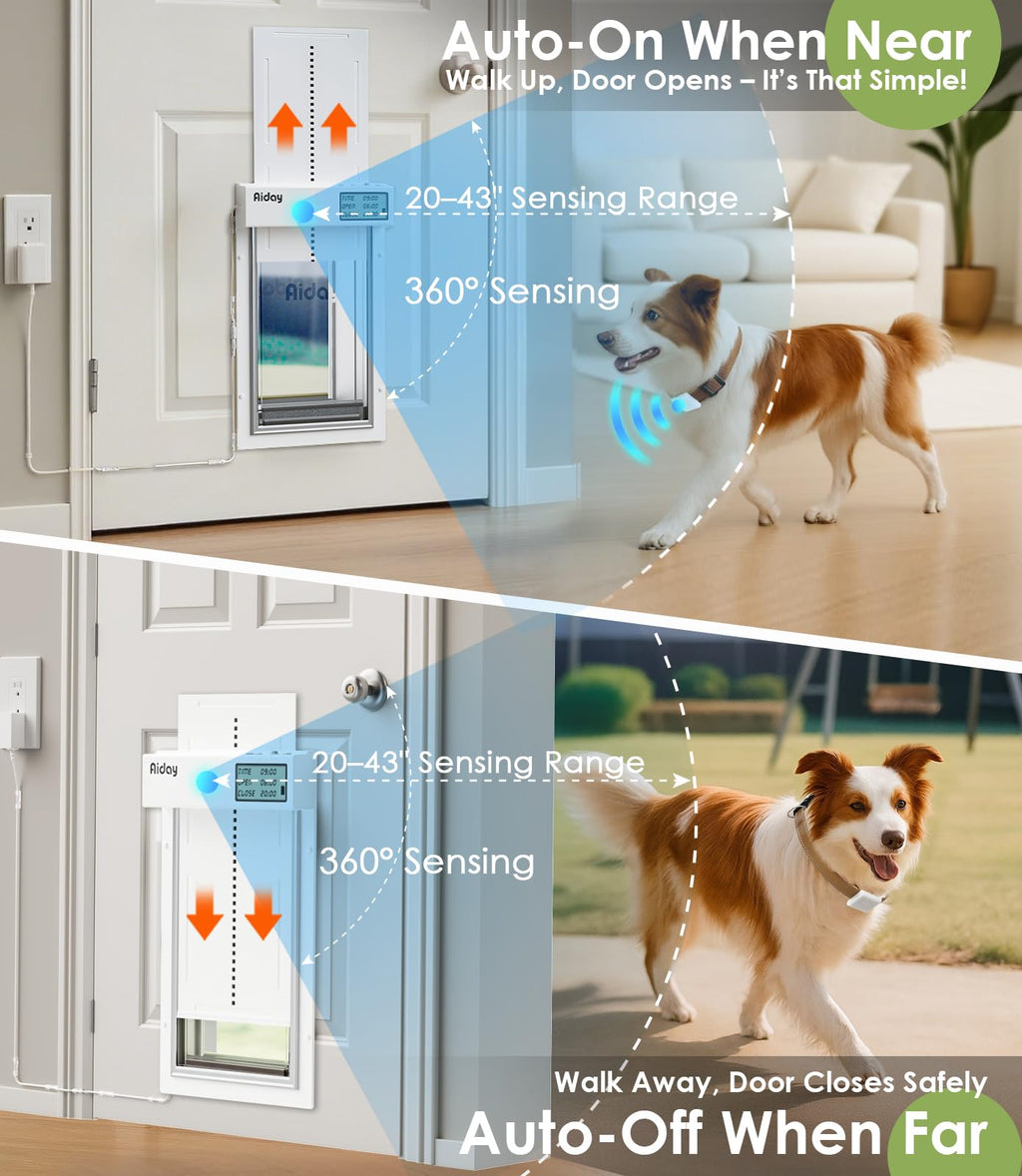 Automatic Dog Door for Door with Collar Sensor