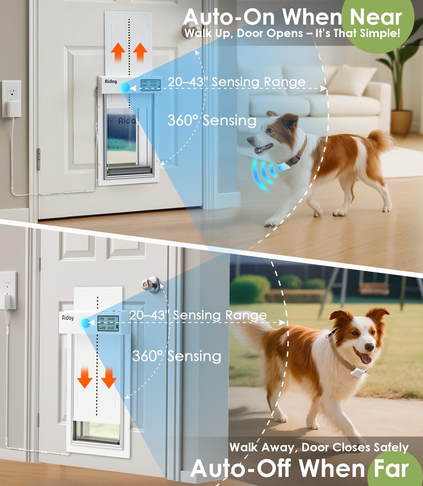 Automatic Dog Door for Door with Collar Sensor