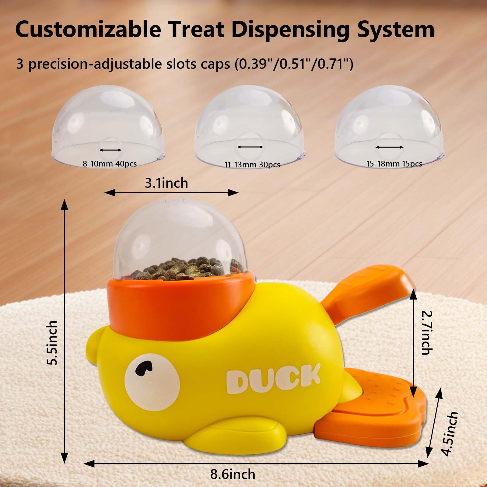 Interactive Duck Treat Puzzle Feeder for Cats and Small Dogs