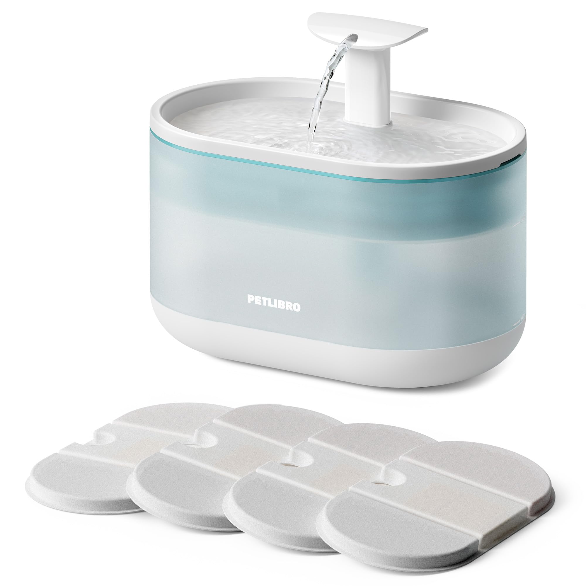 PETLIBRO RFID Multi Cats Water Fountain with Cat Recognition & Hydration Monitoring, Pump-Free Auto Cat Water Dispenser, Large Capacity 101oz/3L, 2.4G Wi-Fi APP Control Cat Fountain x2 Collar Tags