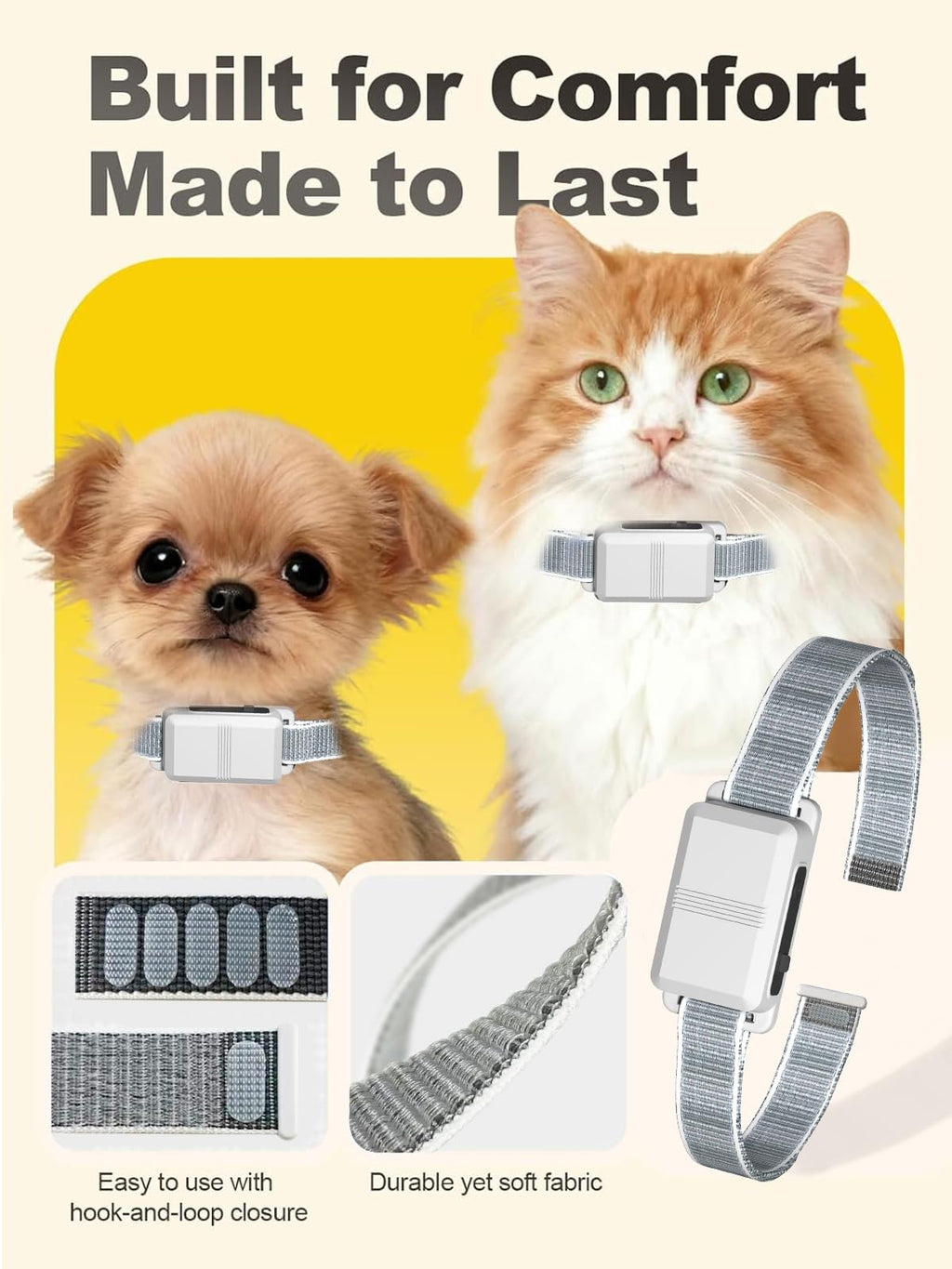 FLYSPEAR Wireless Cat Barrier - Rechargeable Indoor Barrier with 6 Adjustable Range Radius up to 7 ft, 6 Adjustable Safe Static Intensit for Cats Small Dogs with Hook