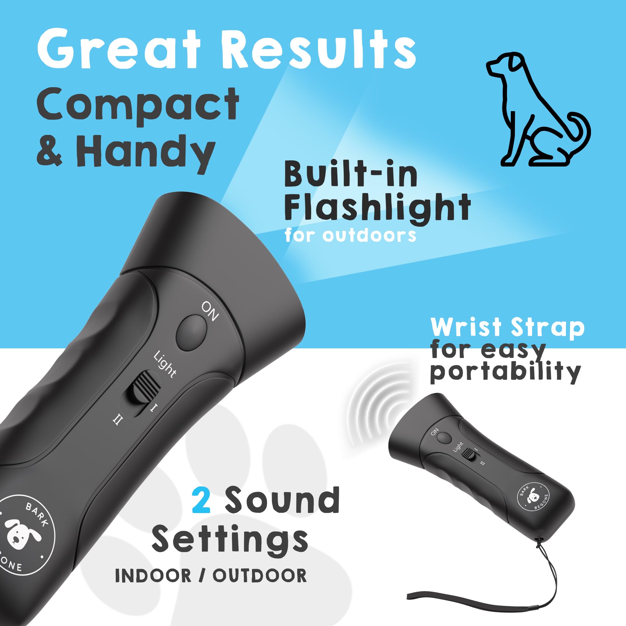 Bark Begone Ultrasonic Dog Bark Deterrent & Behavior Corrector - Stop Barking, Jumping, Aggression Without Yelling
