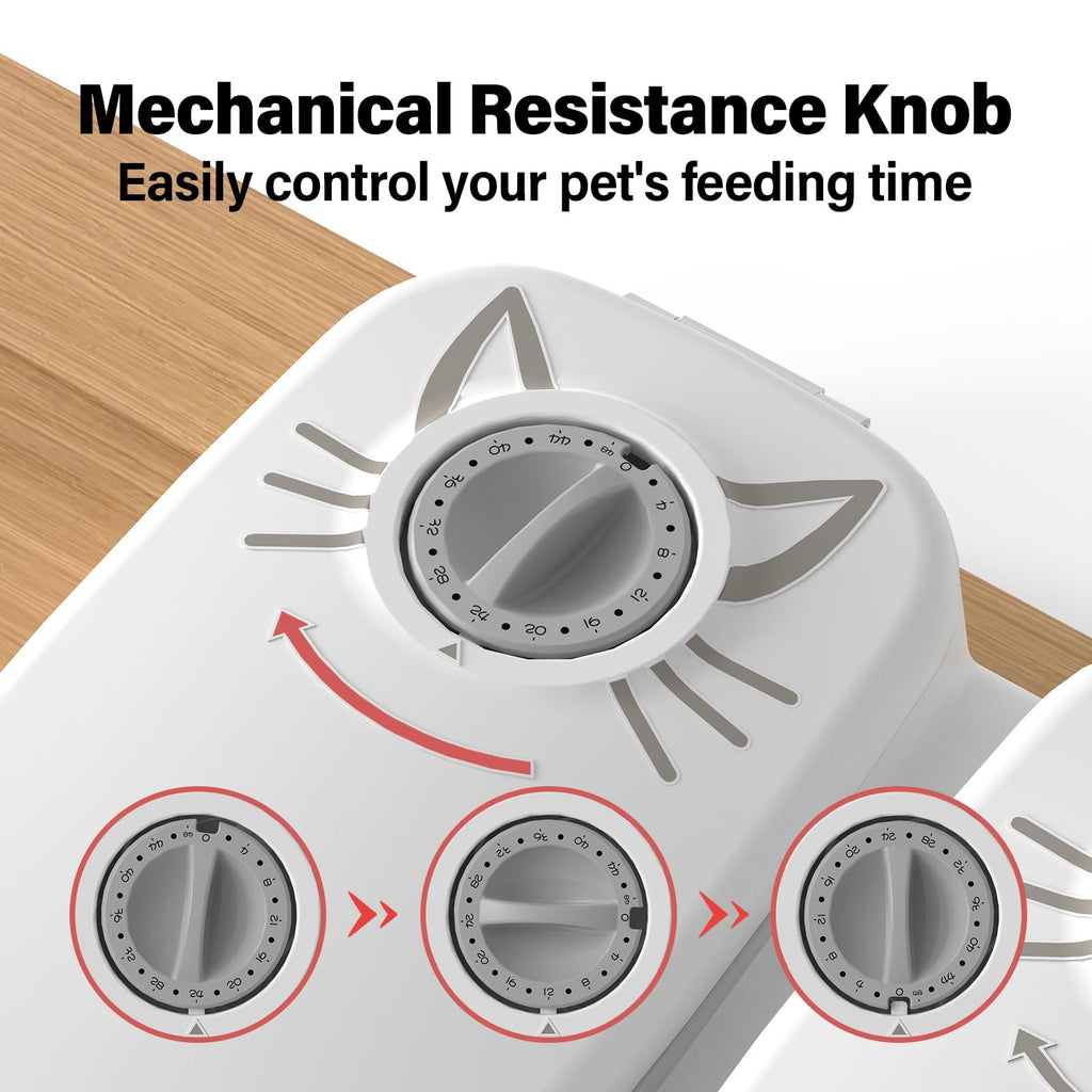 NeatenWise 2-Meal Timed Cat Feeder, 48H Wet Food Dispenser with Ice Packs, 700ml Capacity, Battery Powered for Cats & Small Dogs