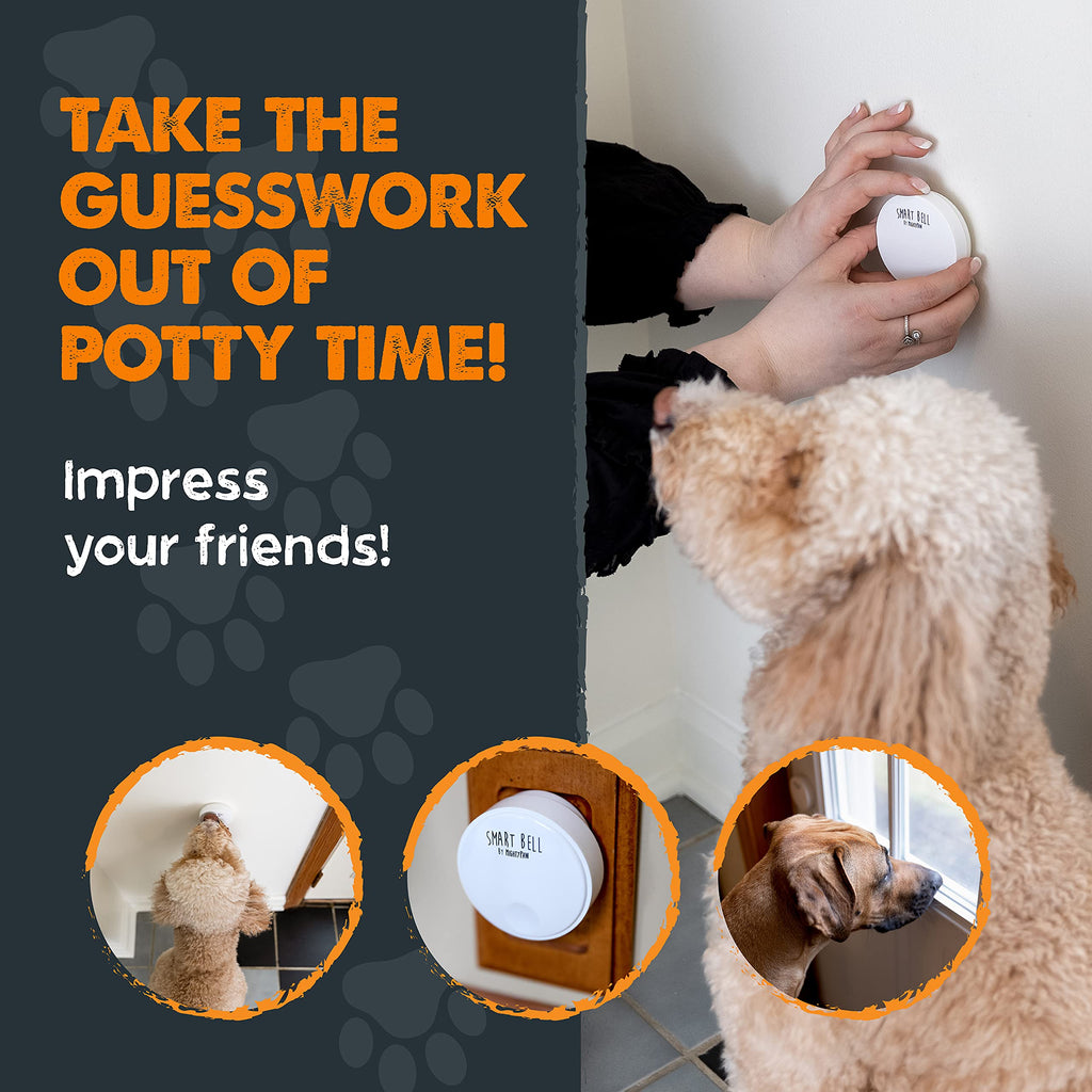 Mighty Paw Smart Dog Bell 2.0 | Wireless Dog Door Bell for Potty Training - Potty Training Bell for Puppies for Door - Door Bells for Dogs to Ring to Go Outside - Electronic Door Bell Dog Button