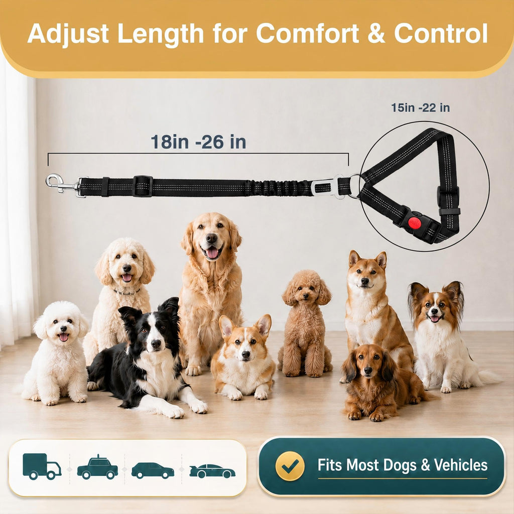 Adjustable Dog Car Seat Belt Safety Tether