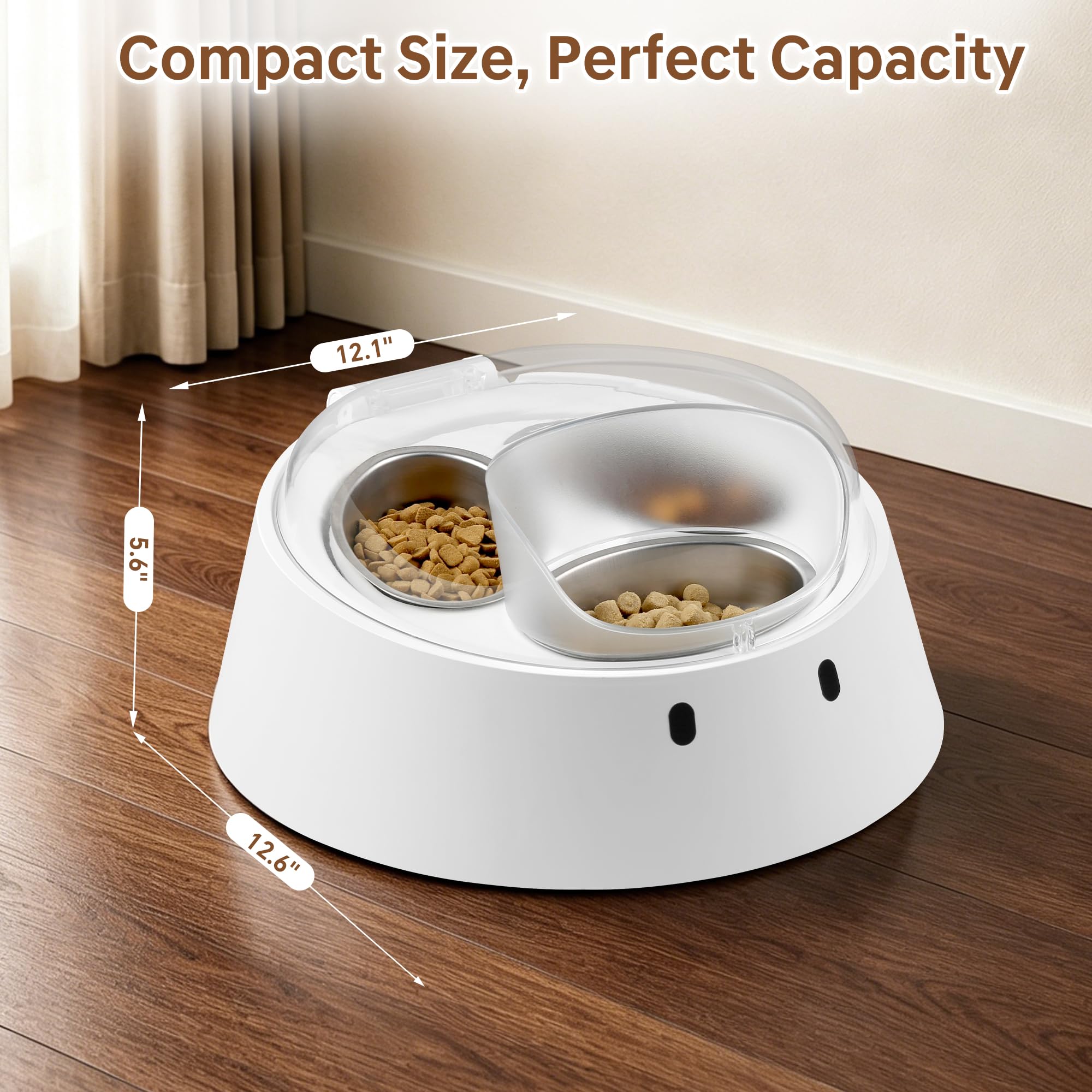Adolug RFID Automatic Cat Feeder for Multi-Pet Households, Selective Microchip Pet Feeder with 3 Stainless Bowls (1 Public, 2 Hidden), Prevents Food Stealing, Special Diet Dispenser, Dual Power