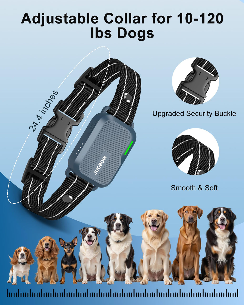 Jugbow Dog Shock Collar - 4500FT Dog Training Collar with Remote, IPX8 Waterproof Electric Dog Collar with 4 Training Modes, Security Lock, Rechargeable eCollar for 10-120lbs Small Medium Large Dogs