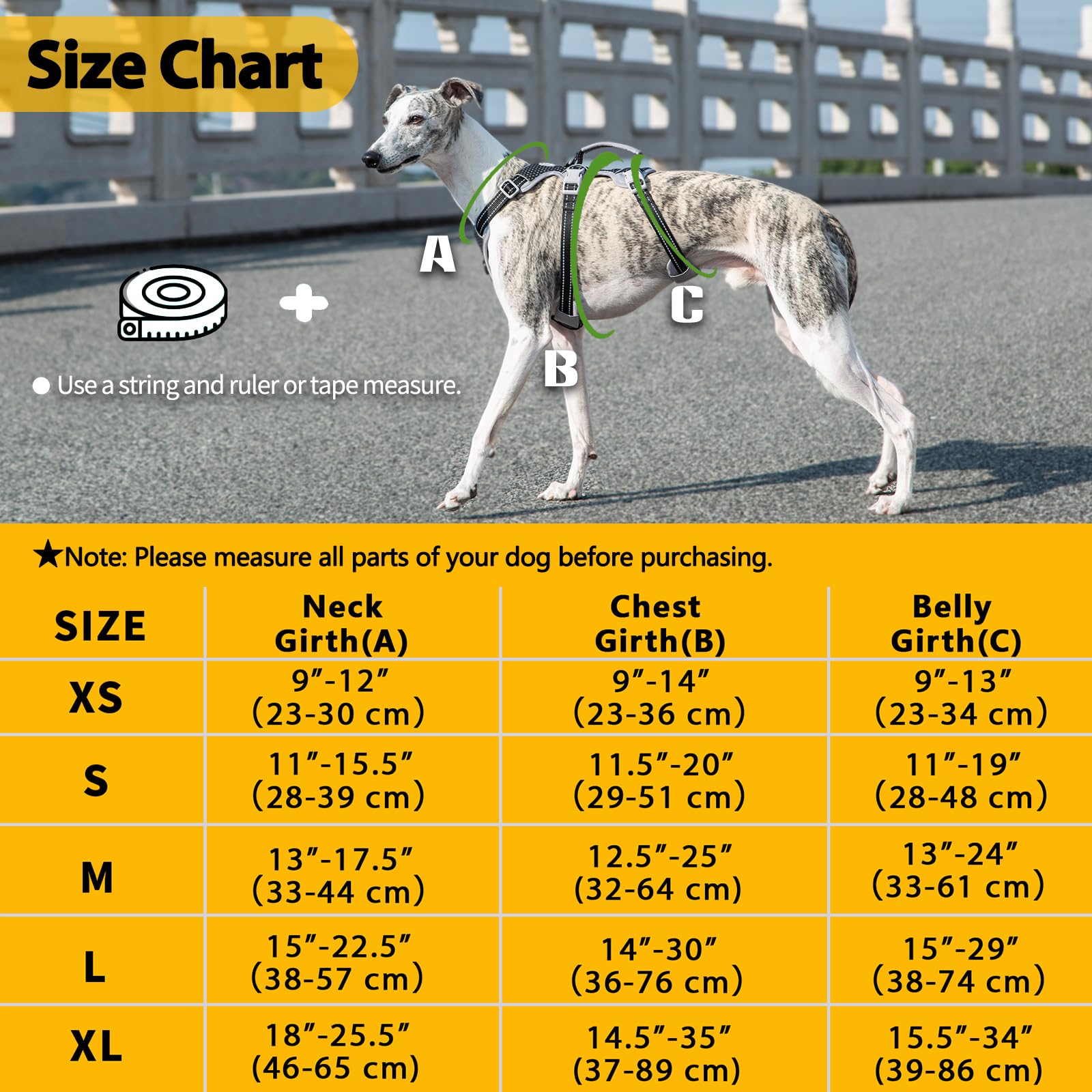 Huntboo Escape-Proof Reflective Dog Harness with Handle