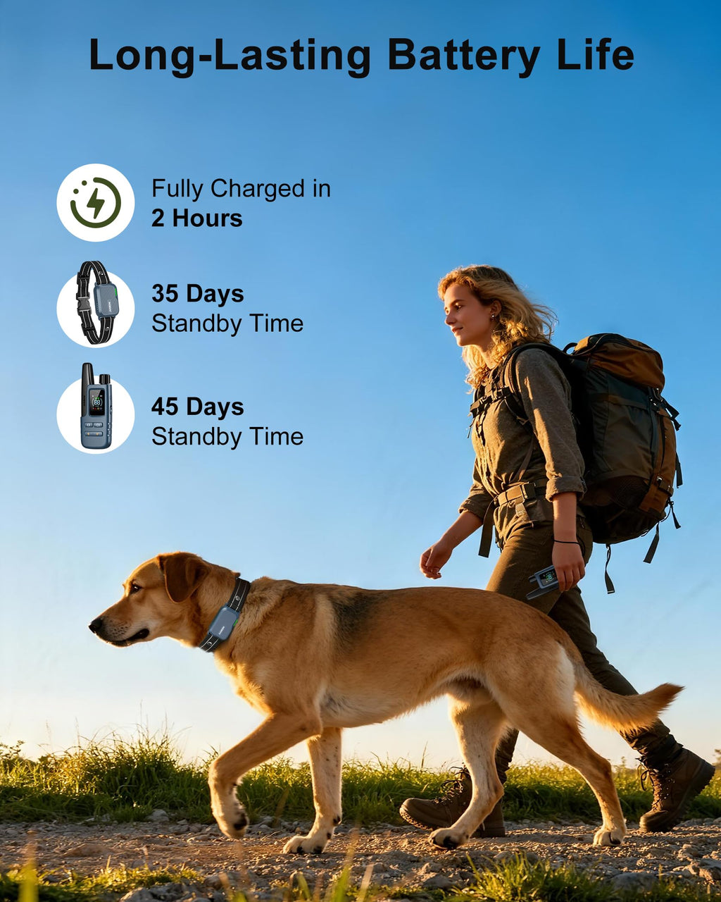 Jugbow Dog Shock Collar - 4500FT Dog Training Collar with Remote, IPX8 Waterproof Electric Dog Collar with 4 Training Modes, Security Lock, Rechargeable eCollar for 10-120lbs Small Medium Large Dogs
