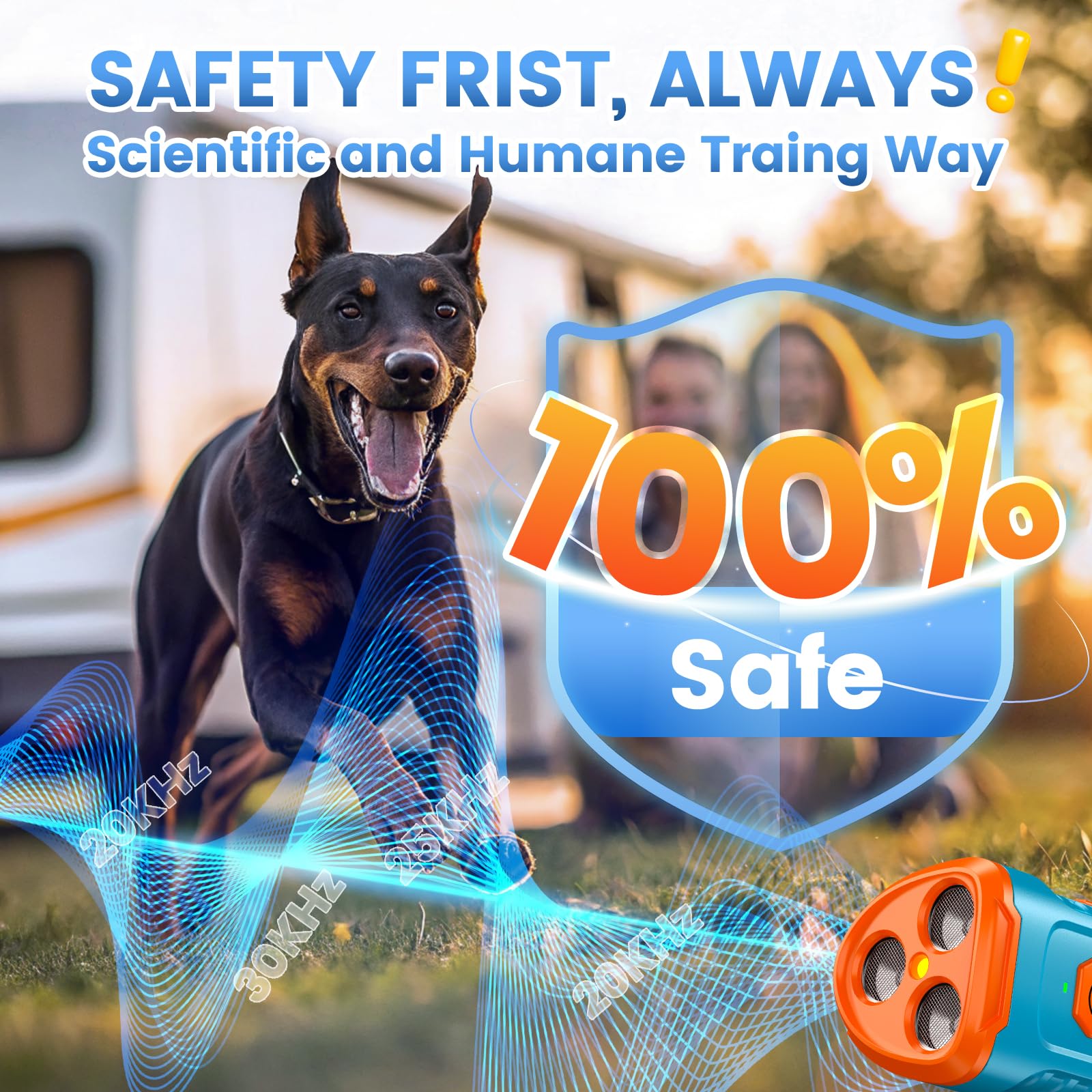 Cbersmg Dog Bark Deterrent Device 3X Anti Barking Device for Dogs, 5 Modes Stop Neighbors Dog Barks No More Safe for All Dogs 50FT Bark Control Indoor Outdoor with Flashlight,Dog Training Device