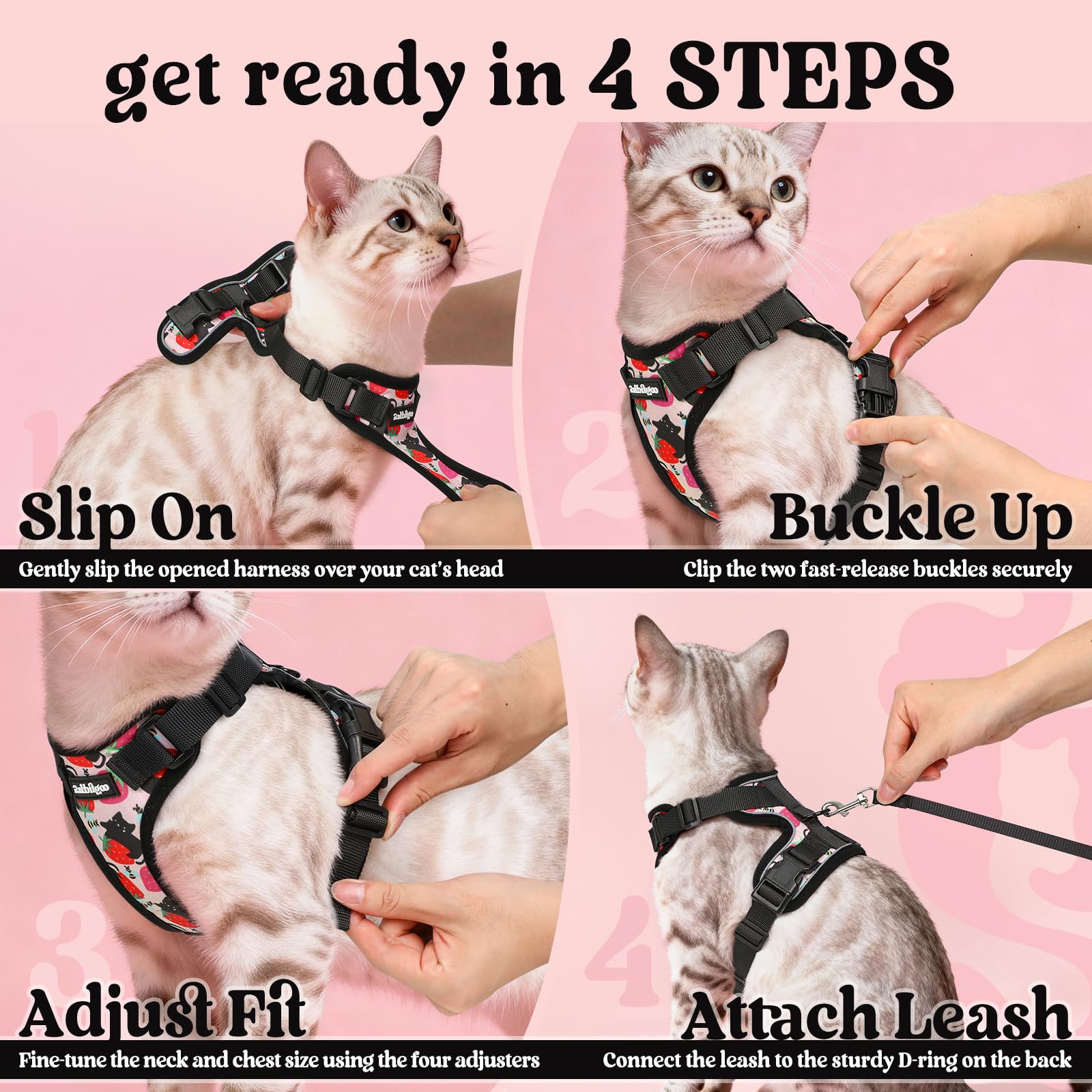 Rabbitgoo Adjustable Cat Harness and Leash Set