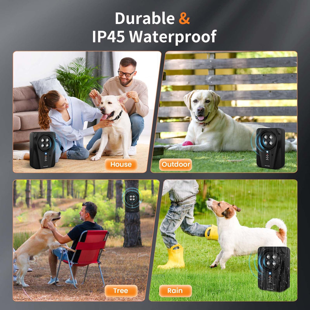 Queenmew Dog Bark Deterrent Devices, 3 Modes Ultrasonic Anti Barking Device for Dogs, Rechargble Barking Control Devices, Effective Stop Bark Box for Dog Training in Outdoor & Indoor