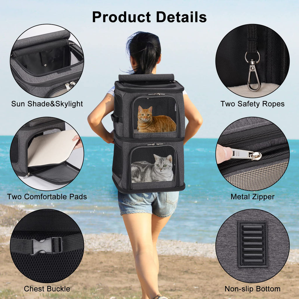 VOISTINO 2-in-1 Double Pet Carrier Backpack