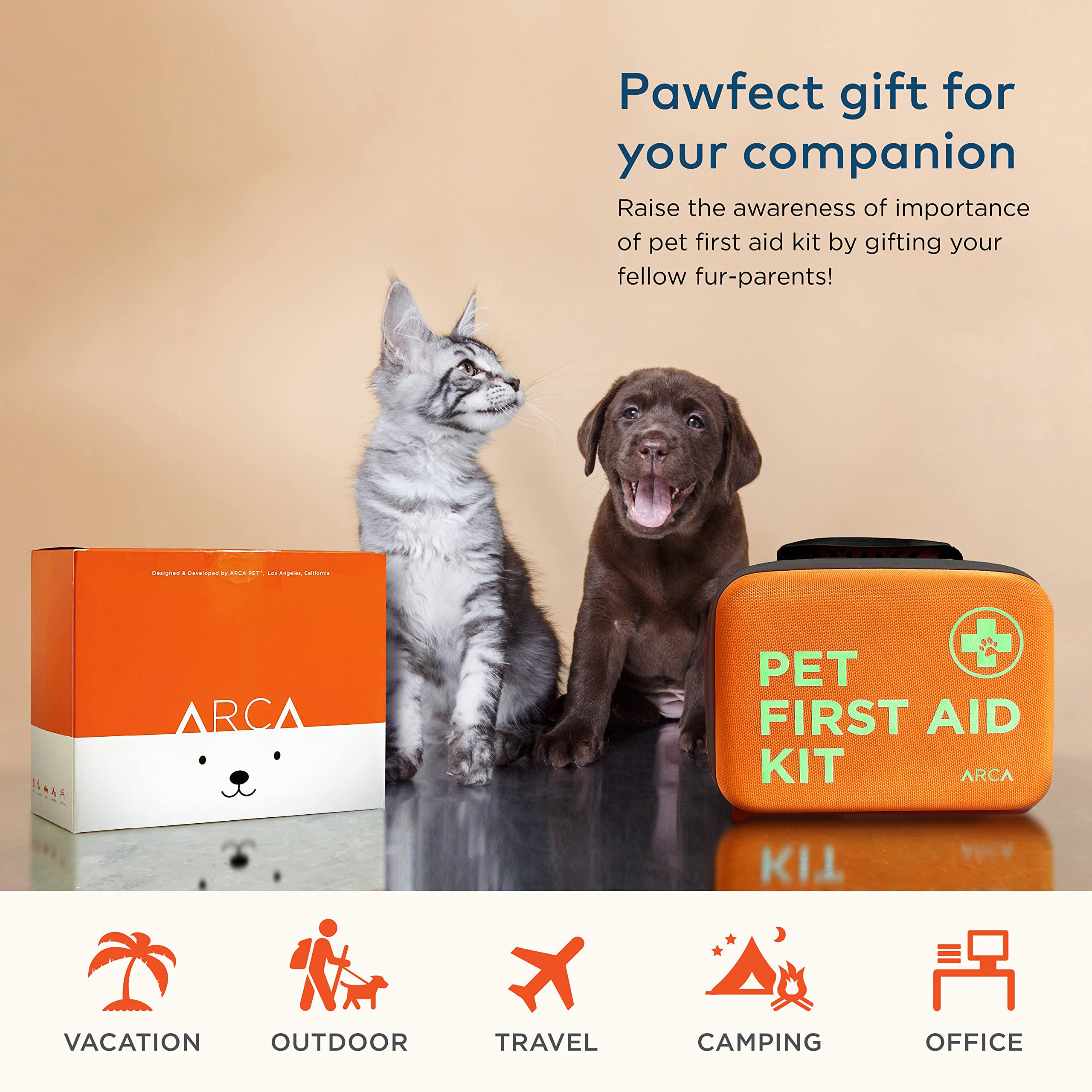 ARCA PET Cat & Dog First Aid Kit for Home and Travel