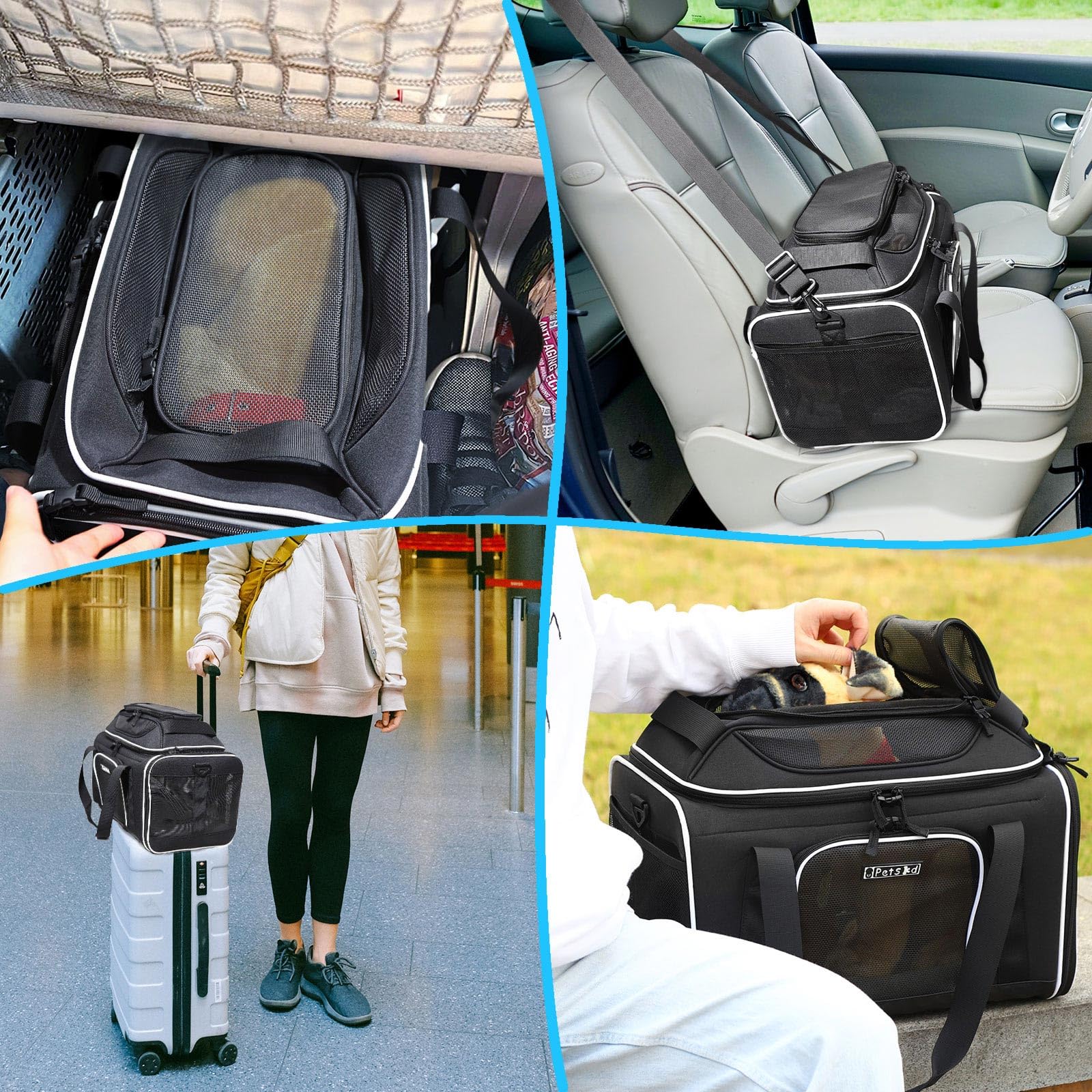 Petskd Top-Expandable Airline-Approved Small Pet Carrier