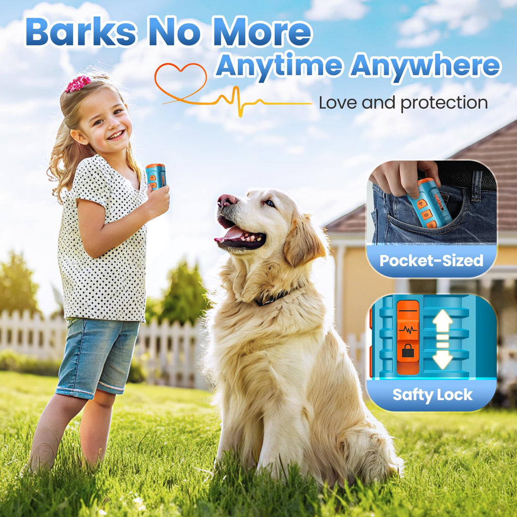 Cbersmg Dog Bark Deterrent Device 3X Anti Barking Device for Dogs, 5 Modes Stop Neighbors Dog Barks No More Safe for All Dogs 50FT Bark Control Indoor Outdoor with Flashlight,Dog Training Device