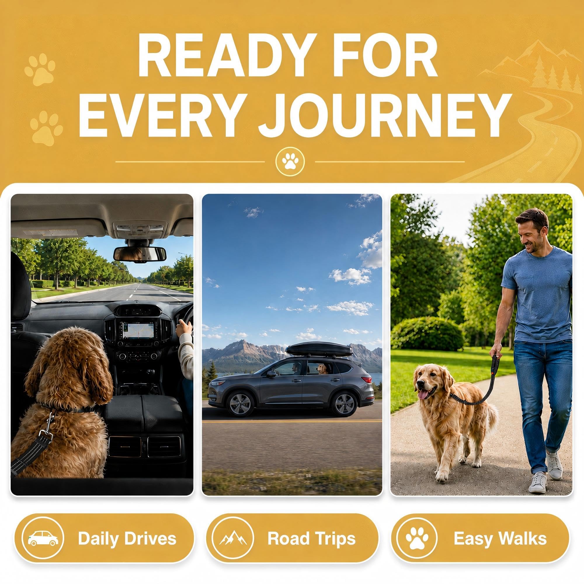 Adjustable Dog Car Seat Belt Safety Tether
