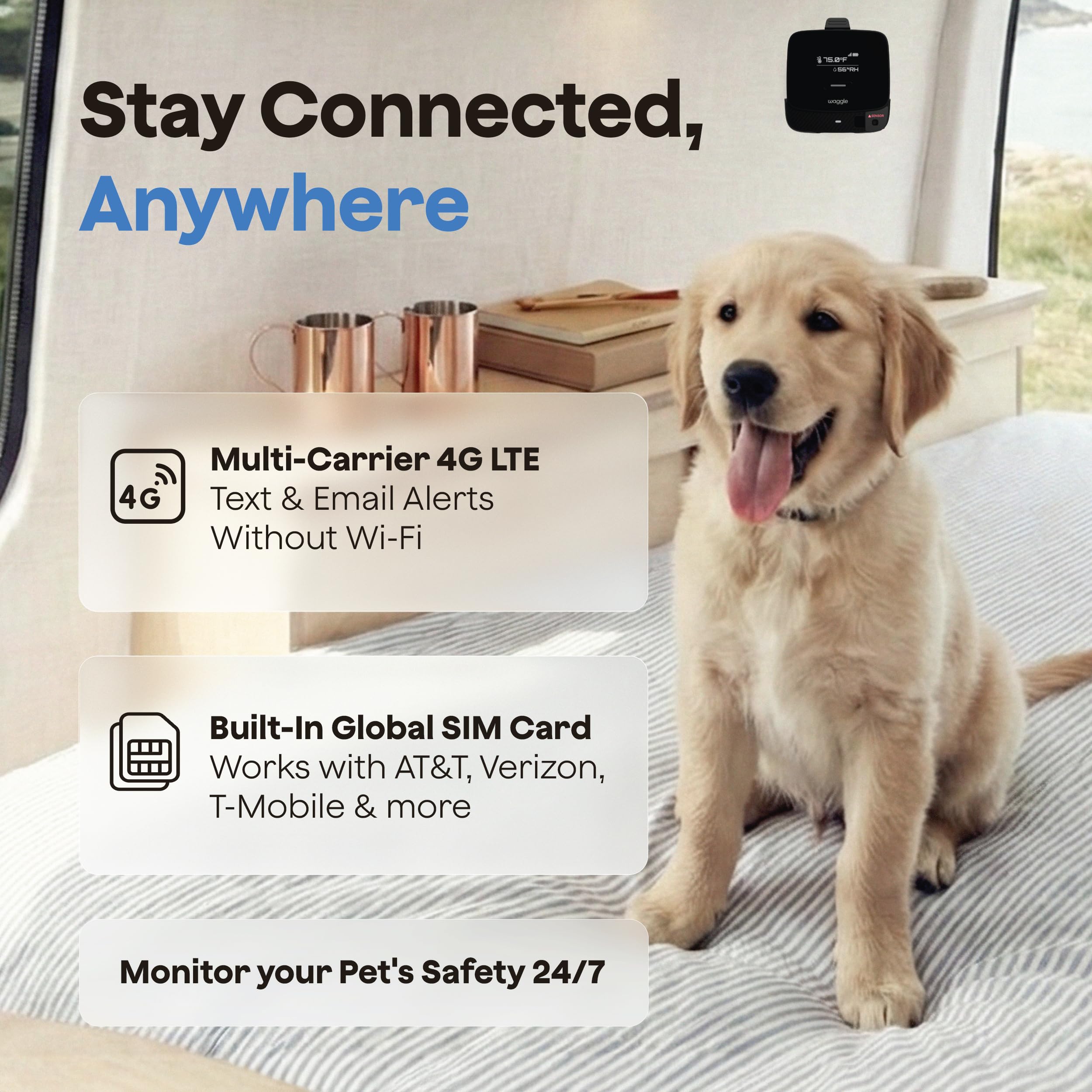Waggle RV Pet Temperature and Humidity Safety Monitor
