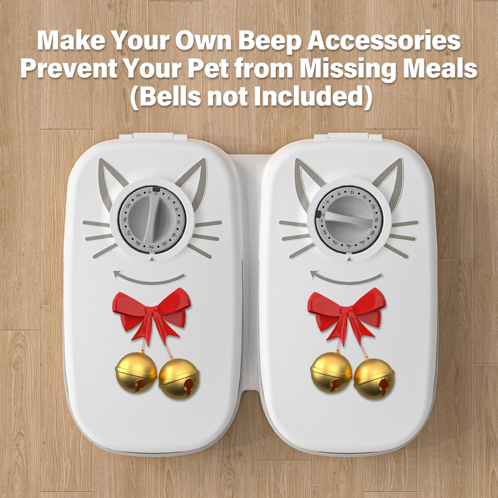 NeatenWise 2-Meal Timed Cat Feeder, 48H Wet Food Dispenser with Ice Packs, 700ml Capacity, Battery Powered for Cats & Small Dogs
