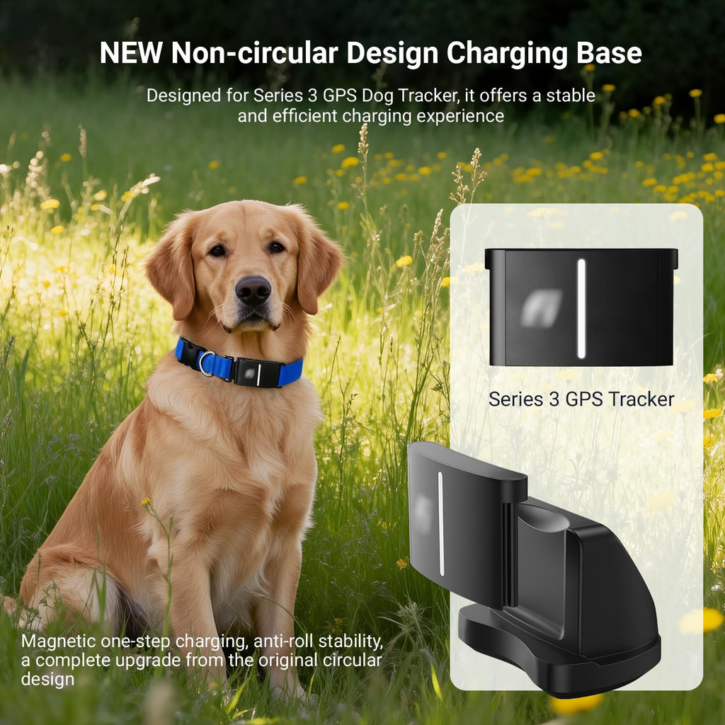 Charging Base for Dog Tracker - Compatible with Fi Series 3 GPS Tracker Smart Pet Collar Activity Monitor Replacement Magnetic Charger Station Adapter