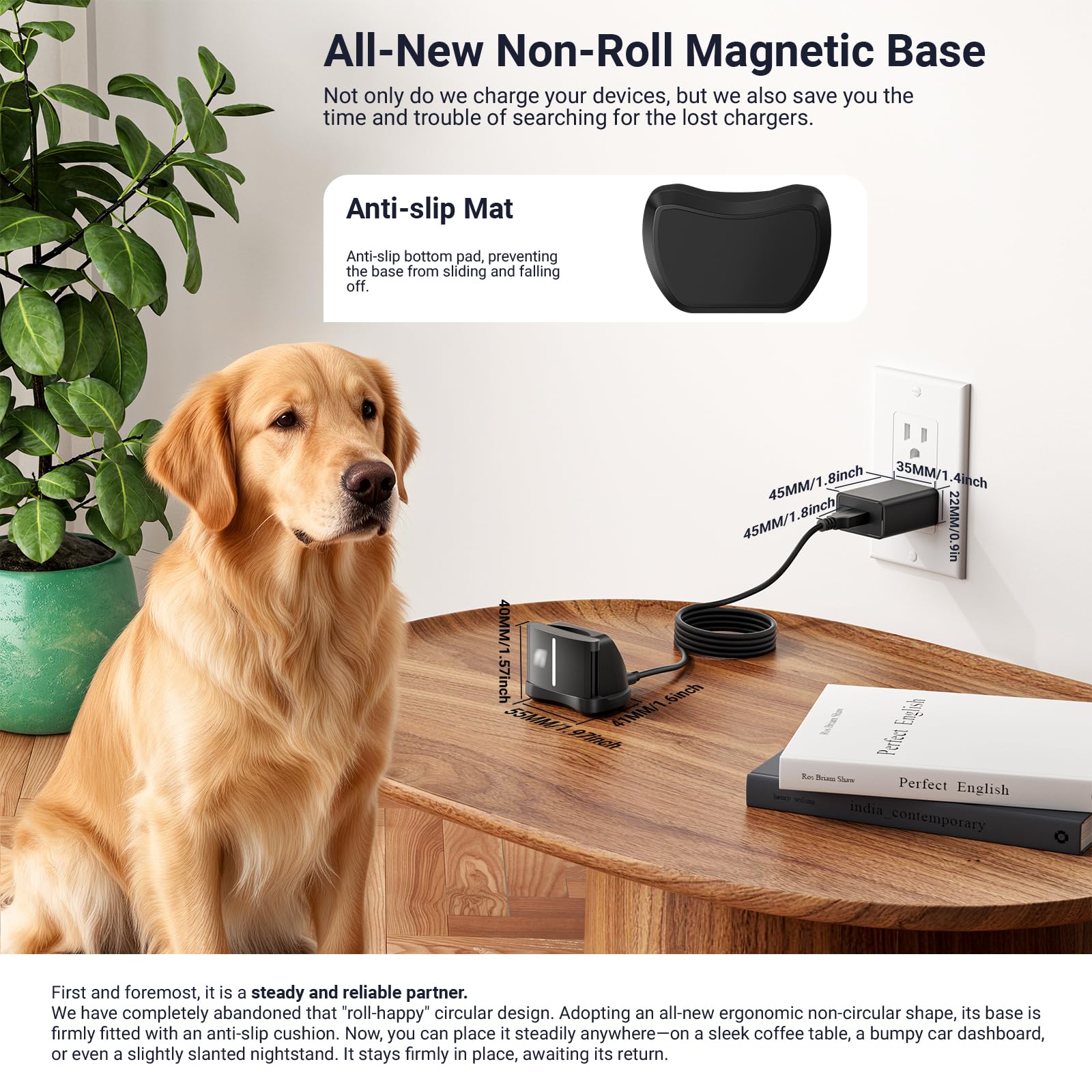 Charging Base for Dog Tracker - Compatible with Fi Series 3 GPS Tracker Smart Pet Collar Activity Monitor Replacement Magnetic Charger Station Adapter