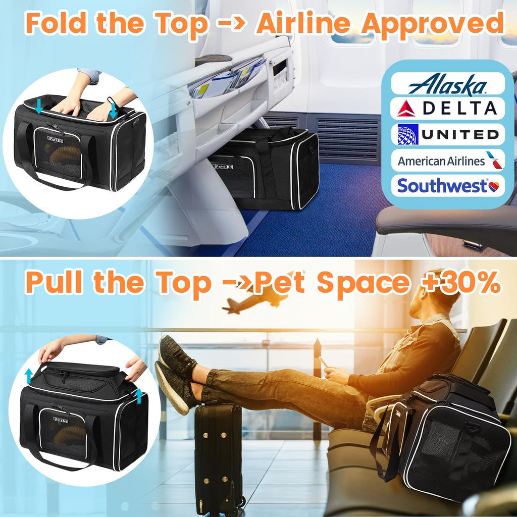 Petskd Top-Expandable Airline-Approved Small Pet Carrier