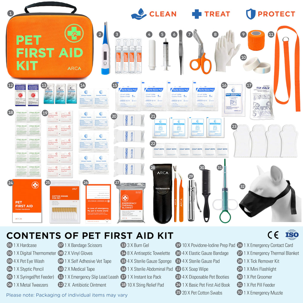 ARCA PET Cat & Dog First Aid Kit for Home and Travel